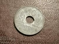 1943 10 centimes Franta - 17 mm