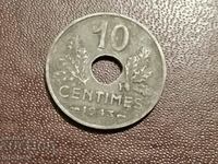 1943 10 centimes Franta - 22 mm