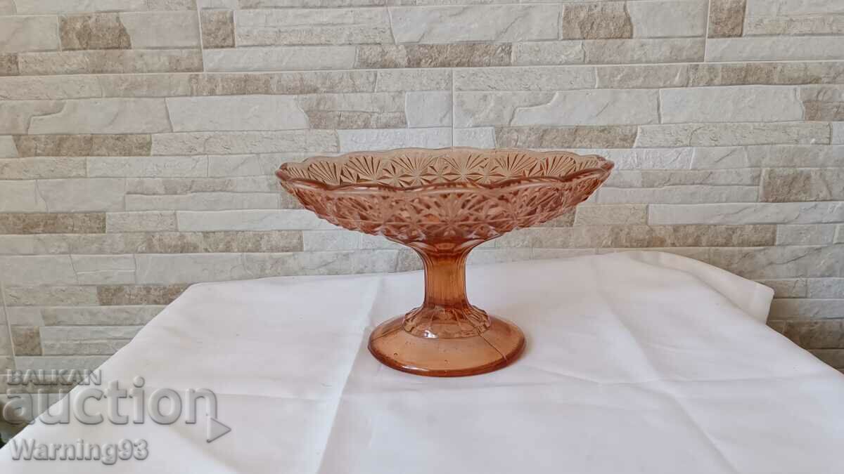 Παράδοση Γυάλινη φρουτιέρα από social - έγχρωμο γυαλί