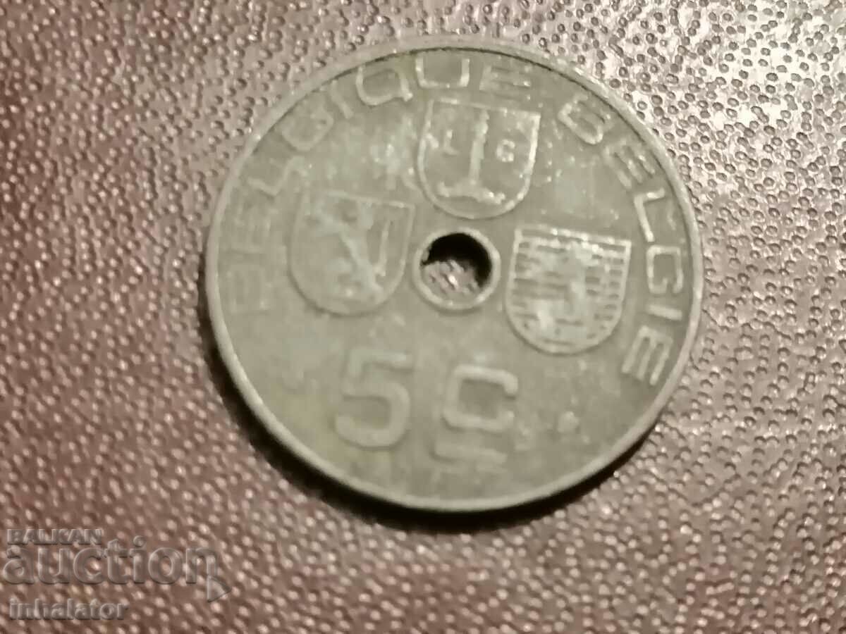 1943 5 centimes Zinc Belgium