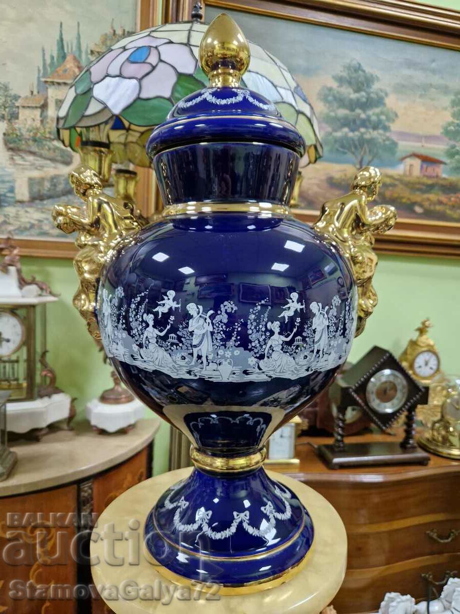 Lovely Italian Porcelain Vase Urn Bowl