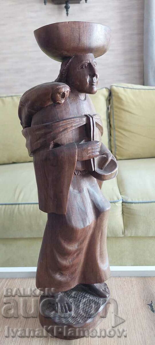 Wood carving, height 45 cm, excellent with price 60.00 BGN | € 30.68 Wood carving, height 45 cm, excellent with price 60.00 BGN | € 30.68