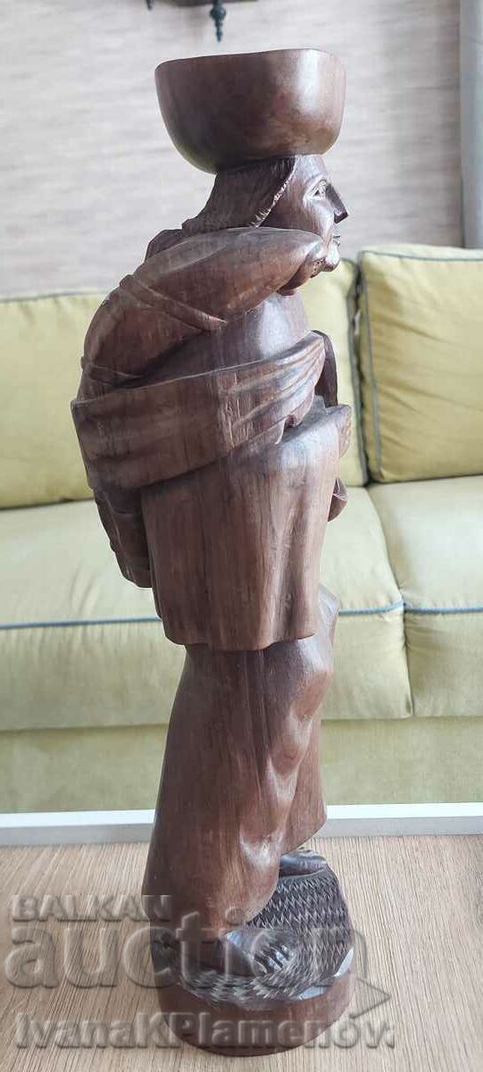 Auction Wood carving, height 45 cm, excellent Auction Wood carving, height 45 cm, excellent
