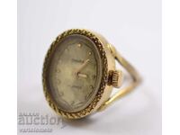 Women's watch ring SEAGULL with gold plating - works