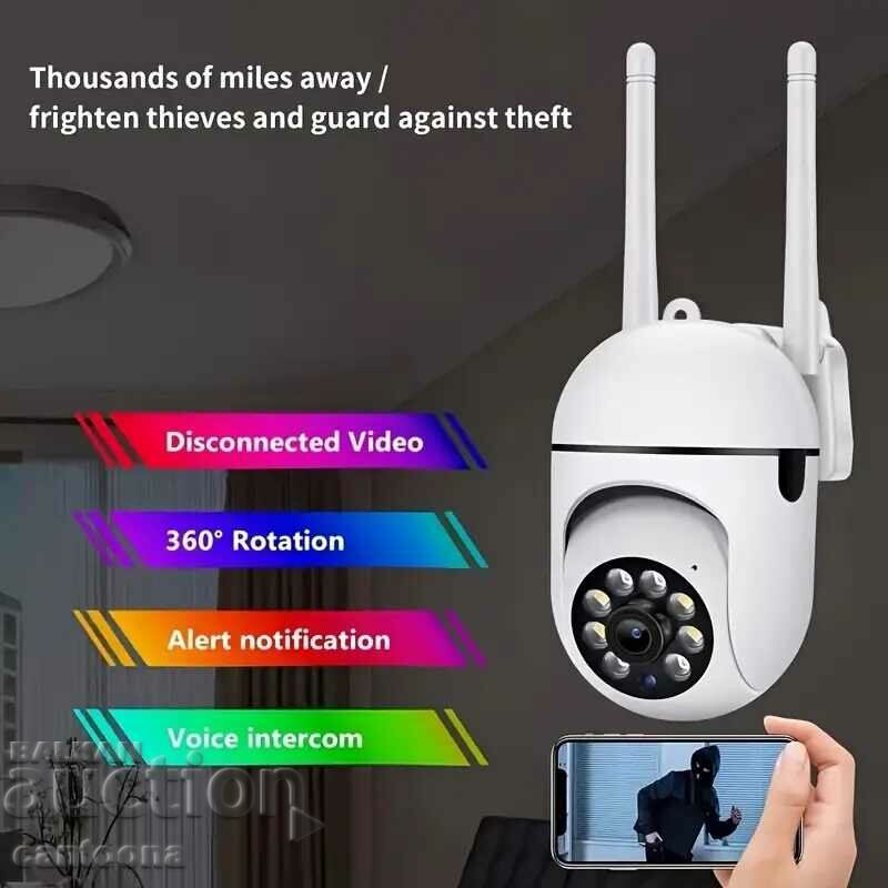 Livrarea Cameră IP wireless WiFi 5 Mpx cu vedere pe timp de noapte, 360°, Full HD Livrarea Cameră IP wireless WiFi 5 Mpx cu vedere pe timp de noapte, 360°, Full HD