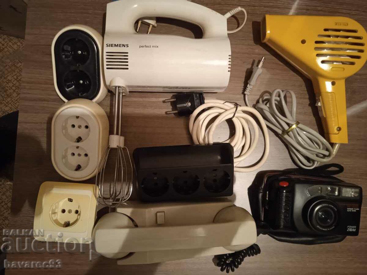 Lot of household appliances and electrical materials.