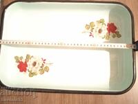 Large enamel tray.