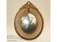 Beautiful openwork old antique bronze photo frame