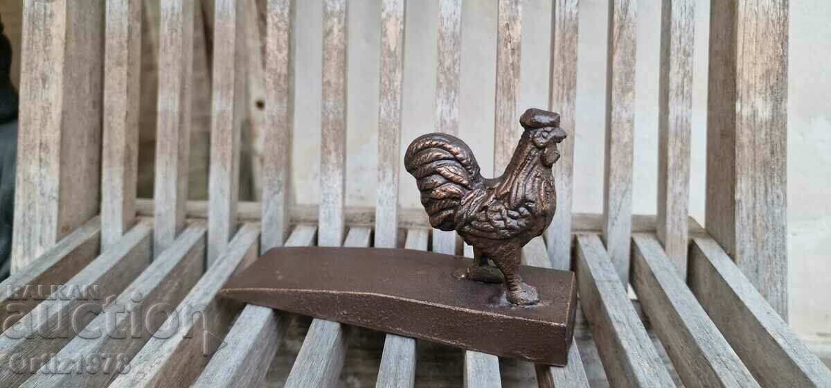 Δημοπρασία Πώμα πόρτας από χυτοσίδηρο, κόκορας - 414g