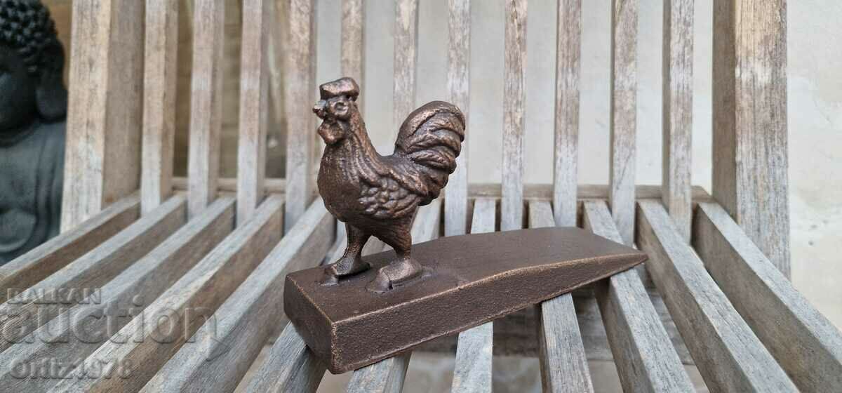 Cast iron door stopper, rooster - 414g