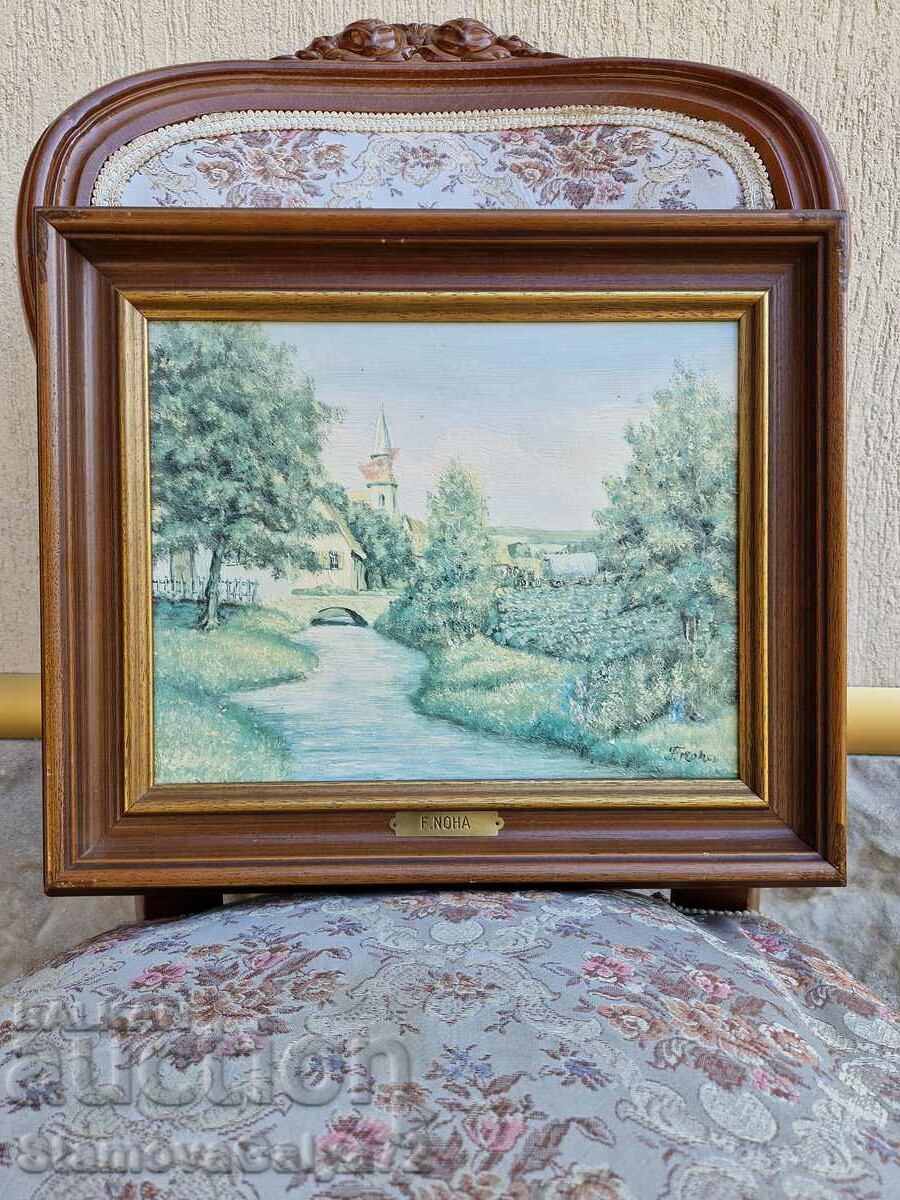 Beautiful antique German oil painting