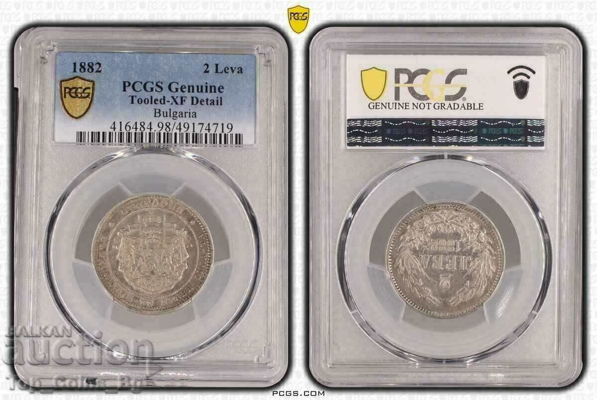 BZC!!! 2 LEVA 1882 PCGS XF 49174719