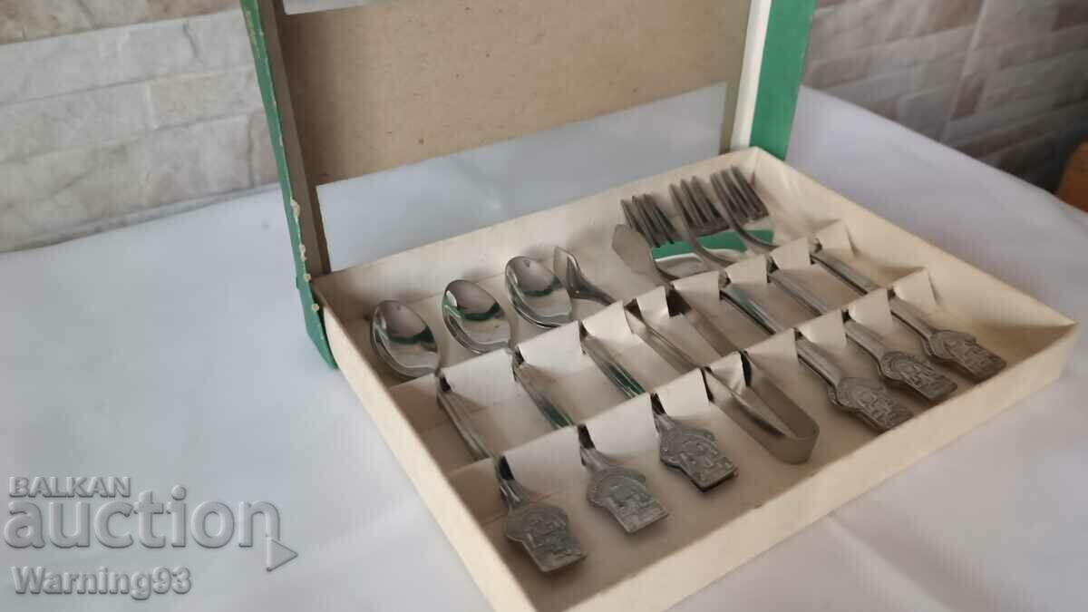 Set of coffee spoons + sugar tongs - Hammer and Sickle Factory - 5 Set of coffee spoons + sugar tongs - Hammer and Sickle Factory - 5