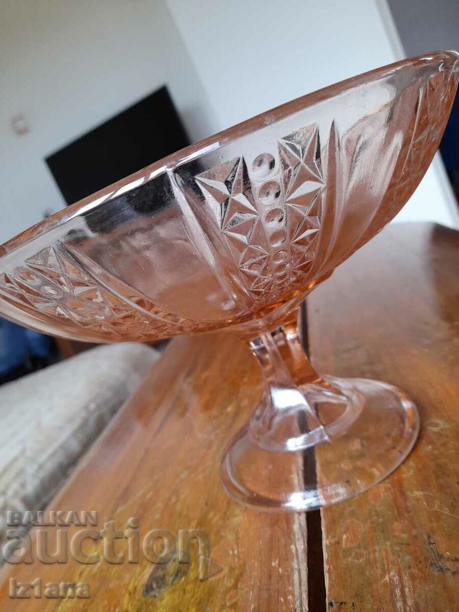 Auction Old glass fruit bowl, bowl Auction Old glass fruit bowl, bowl