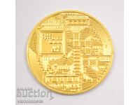 Gold-plated Bitcoin coin