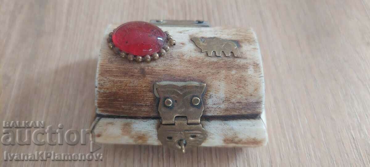 Bone forged brass box for collectors