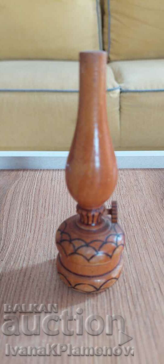 Wood carving gas lamp small