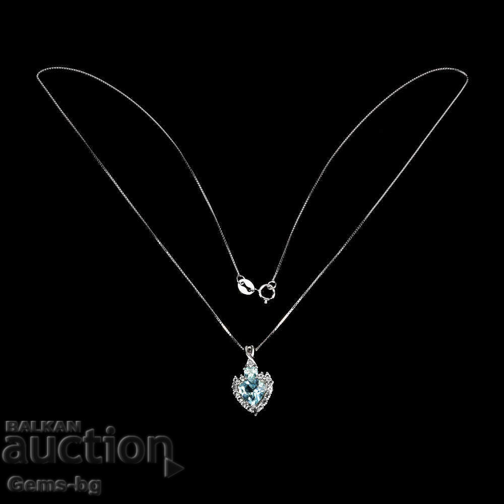 Silver pendant with natural topaz and zirconium with price 95.00 BGN | € 48.57