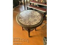 Antique carving table with marble top