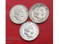 Switzerland-lot 3x5 rapen 1962,1970,1971