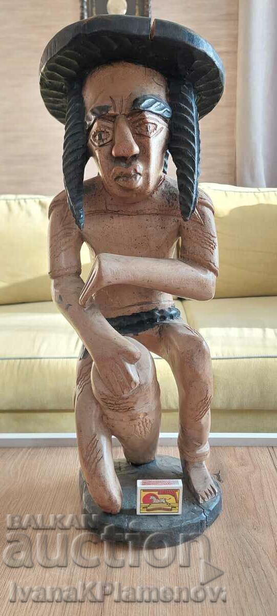 Sculptură în lemn, înălțime mare 54cm, pentru cunoscători - 5