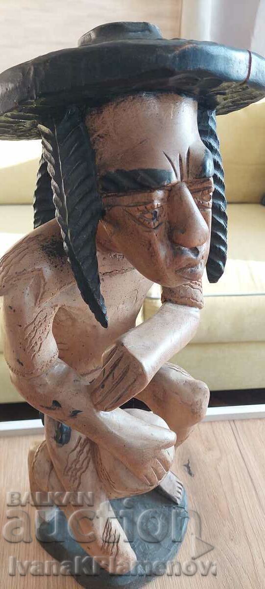 Sculptură în lemn, înălțime mare 54cm, pentru cunoscători - 6