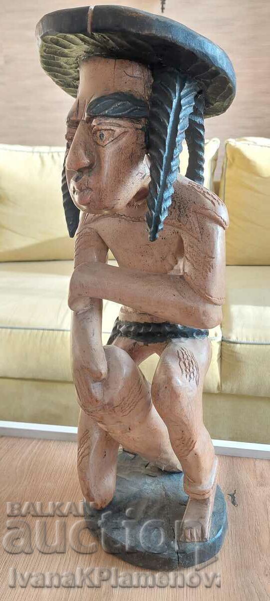 Sculptură în lemn, înălțime mare 54cm, pentru cunoscători - 7