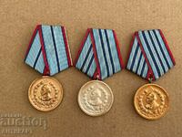 3 medals of the Ministry of the Interior for 10, 15 and 20 years of service