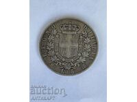 #2 silver coin 5 lire Italy 1874 silver