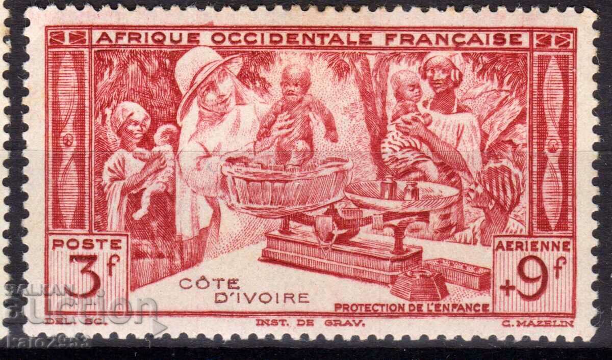 Franța/Cote D"Ivoire/AOF-1942-Air Force-"Pentru copii"-,MLH