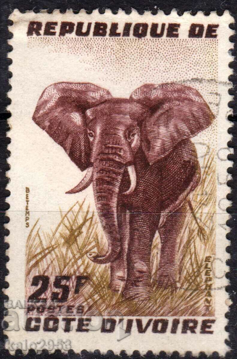 France/Cote D"Ivoire-1959-Regular-Elephant, stamp