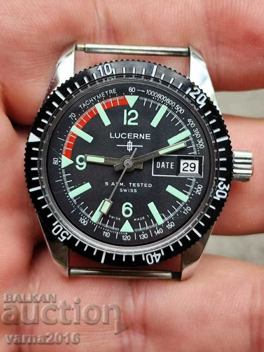 Νέο-ανδρικό ελβετικό ρολόι LUCERNE Tachymeter