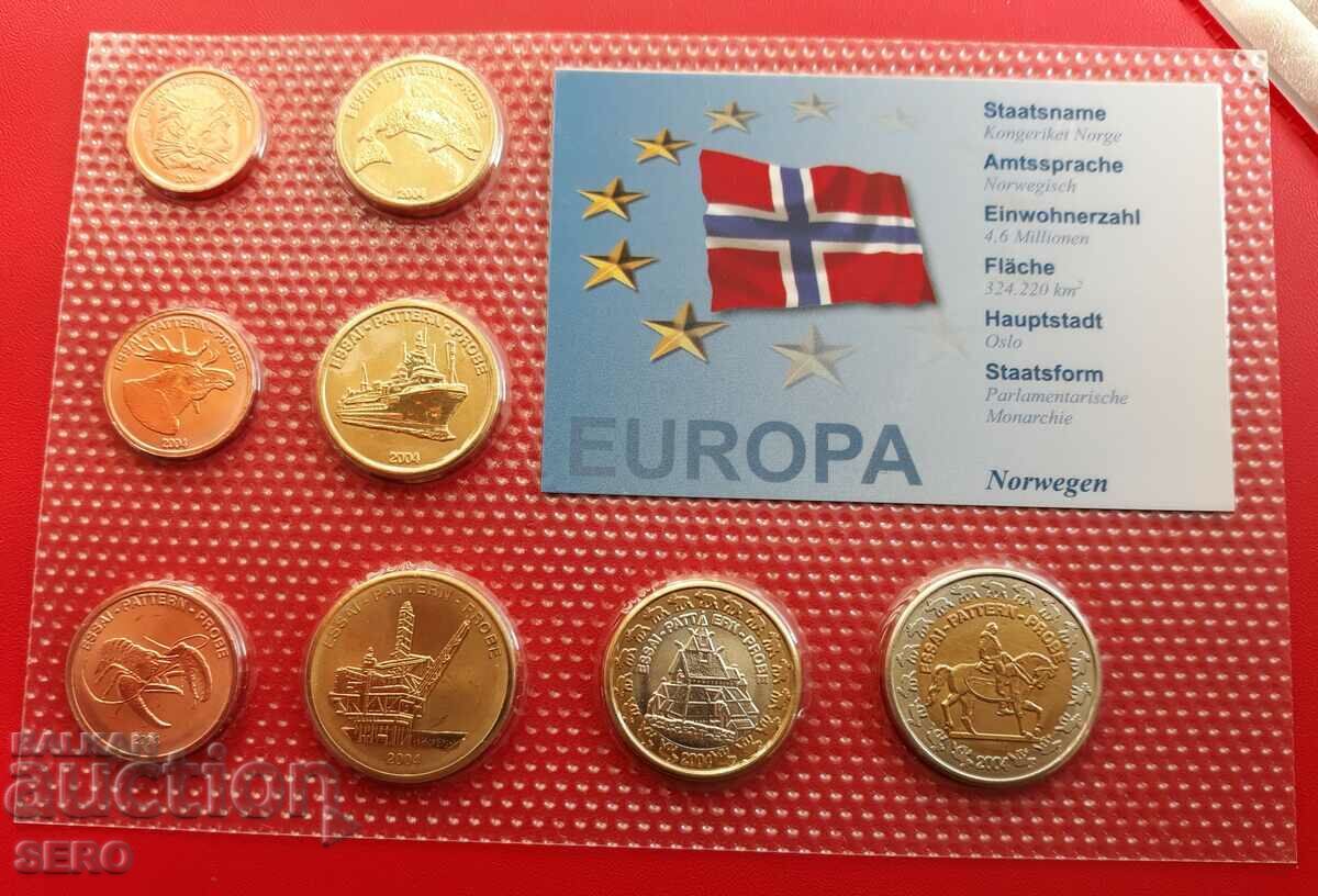 Norway-SET 2004 of 8 trial euro coins