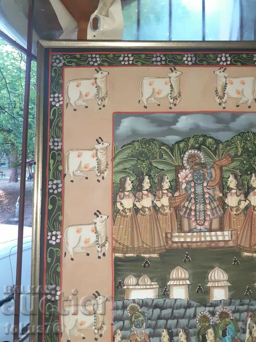 Δημοπρασία Παλιά τεράστια πολύ όμορφη ινδική ζωγραφική σε ύφασμα Δημοπρασία Παλιά τεράστια πολύ όμορφη ινδική ζωγραφική σε ύφασμα