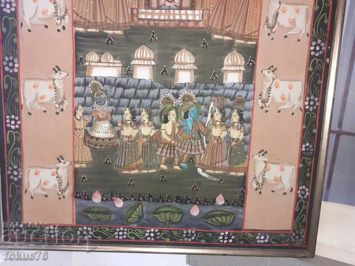 Παλιά τεράστια πολύ όμορφη ινδική ζωγραφική σε ύφασμα - 6 Παλιά τεράστια πολύ όμορφη ινδική ζωγραφική σε ύφασμα - 6