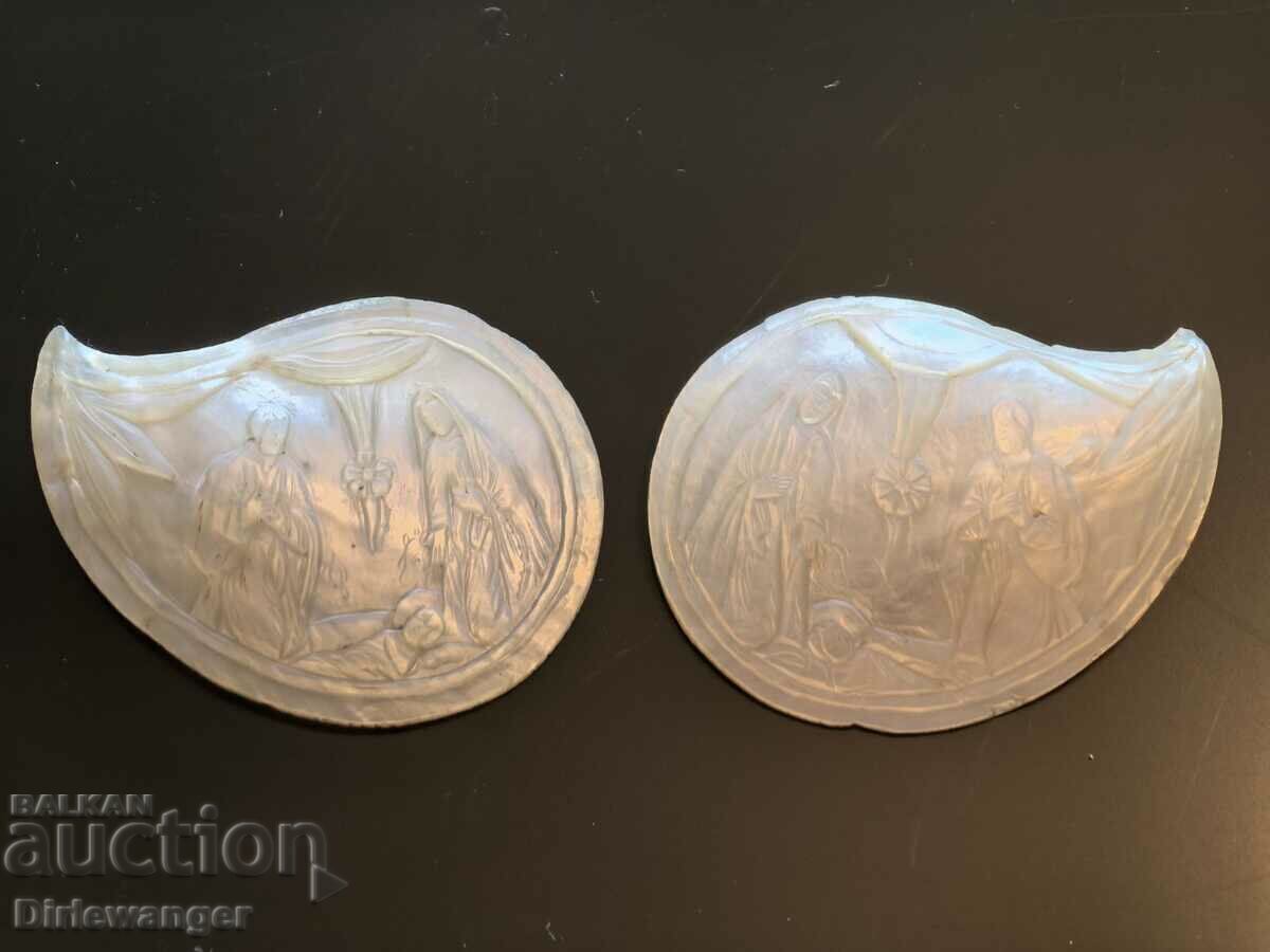 СЕДЕФЕНИ РЕЛИГИОЗНИ ПЛОЧКИ ЗА ПАФТИ с цена 500.00 лв. | € 255.65 СЕДЕФЕНИ РЕЛИГИОЗНИ ПЛОЧКИ ЗА ПАФТИ с цена 500.00 лв. | € 255.65