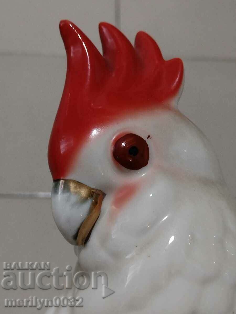 Figure porcelain parrot 24cm plastic statuette USSR with price 95.00 BGN | € 48.57 Figure porcelain parrot 24cm plastic statuette USSR with price 95.00 BGN | € 48.57