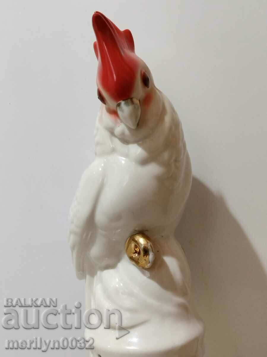 Figure porcelain parrot 24cm plastic statuette USSR - 7 Figure porcelain parrot 24cm plastic statuette USSR - 7