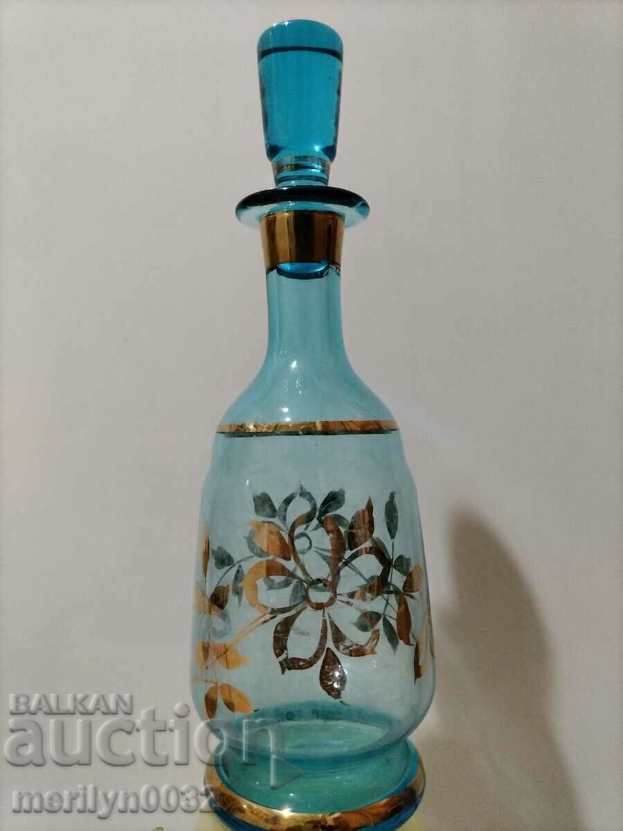 Delivery of Old service 6 glasses grapha 2 pcs blue glass gilding Delivery of Old service 6 glasses grapha 2 pcs blue glass gilding