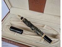 Unique Collector's Fountain Pen, 18K Nib with Iridium Tip