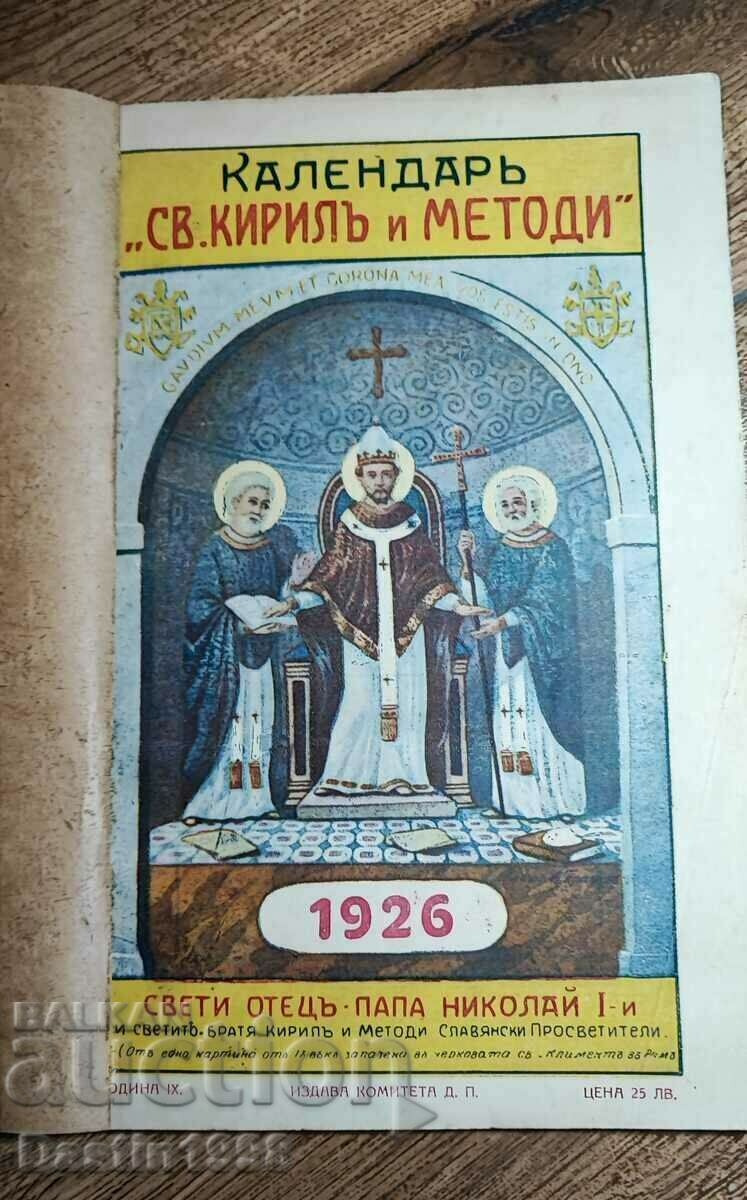 CALENDAR BOOK SAINT CYRIL AND METHODIUS 1926.