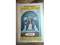 CALENDAR BOOK SAINT CYRIL AND METHODIUS 1926.