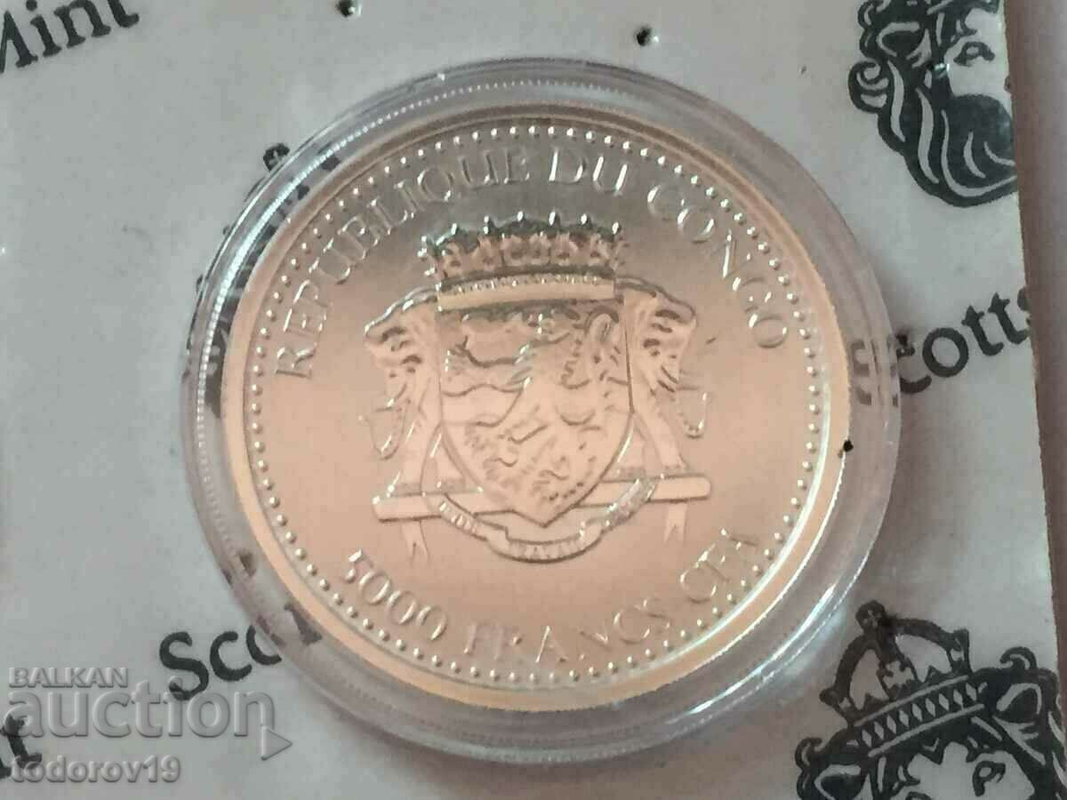 Delivery of 1 oz Silver NEW Gorilla Republic of Congo 2020