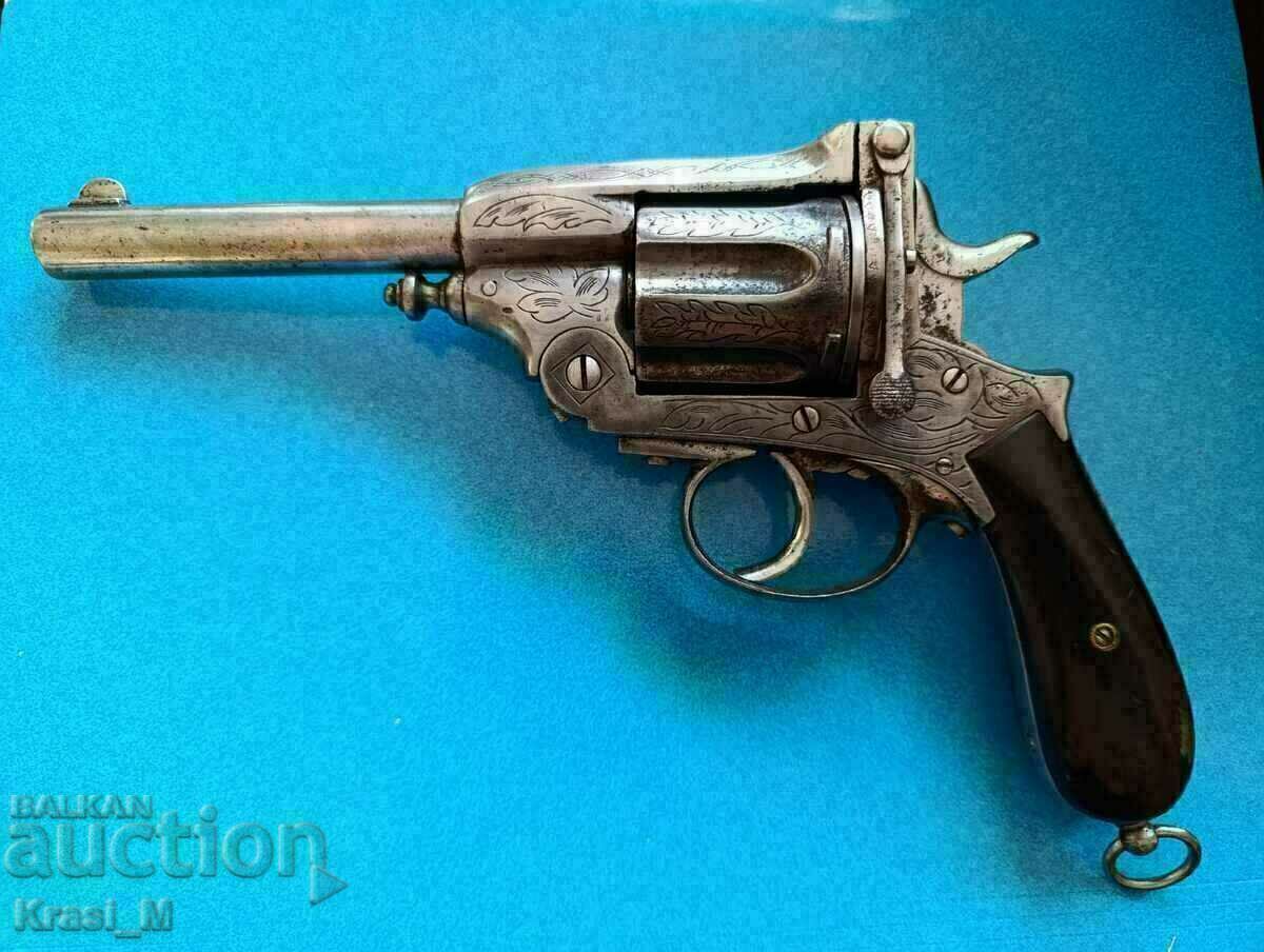 GASSER revolver, 11 mm., with clips, nickel-plated