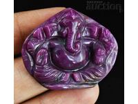 RUBY 100% NATURAL 72.00 Cts Carved Lord Ganesha