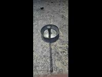 Old copper ladle, copper, pit