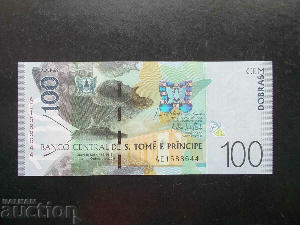 SAO TOME AND PRINCIPE , 100 good , 2016 , UNC SAO TOME AND PRINCIPE , 100 good , 2016 , UNC