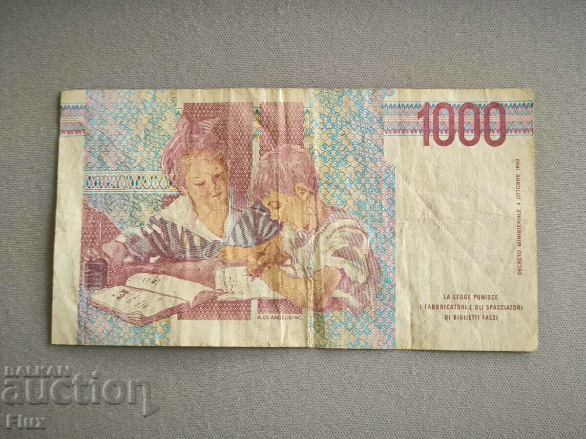 Banknote - Italy - 1000 lira | 1990 with price 2.35 BGN | € 1.20 Banknote - Italy - 1000 lira | 1990 with price 2.35 BGN | € 1.20