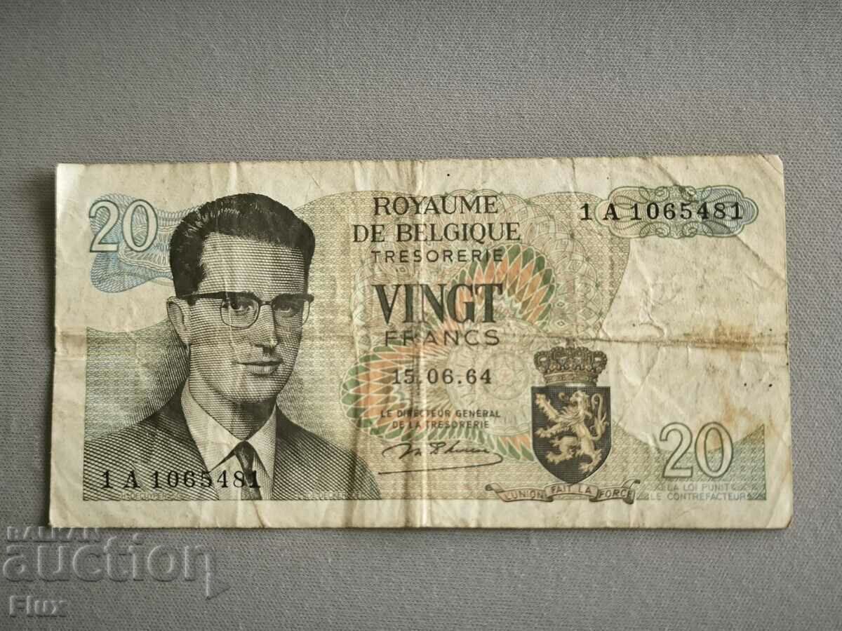 Bancnota - Belgia - 20 franci | 1964