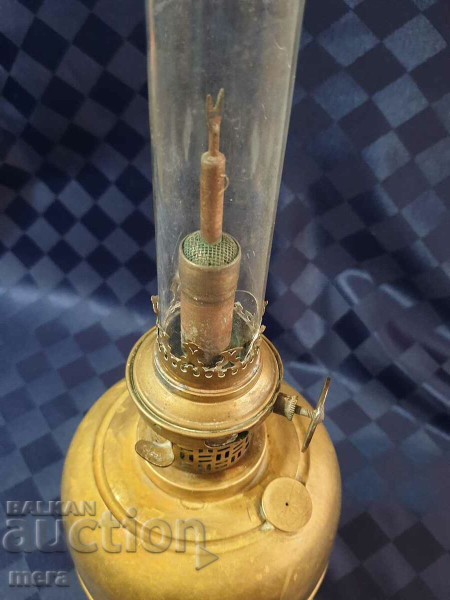 Antique brass lamp with a rare burner with price 220.00 BGN | € 112.48